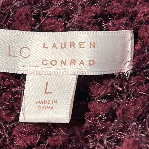 Lauren Conrad, maroon eyelash sweater size large new tags - Picture 7 of 11